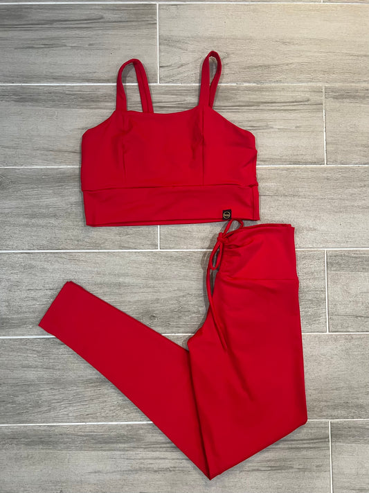 Candy red athletic set scrunch butt